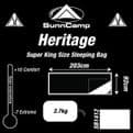 Sunncamp Sleeping Bag - Super King Size Single Sleeping Bag - Heritage - Grasshopper Leisure
